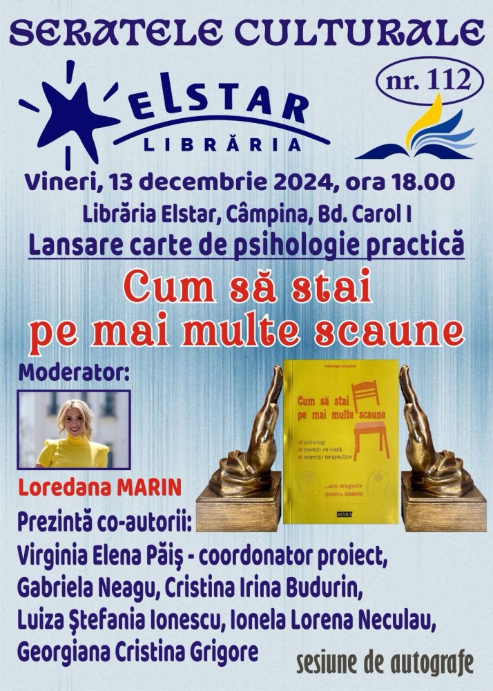 Seratele Culturale Elstar — Lansare Cum să stai pe mai multe scaune